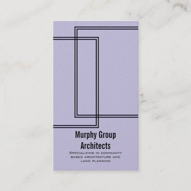 Linear Lines Business Card, Lilac Card (Front)