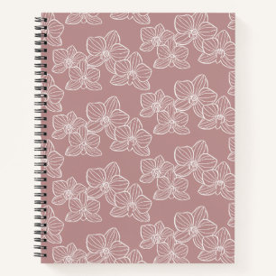 Linear Orchid Elegant Botanical Dusty Pink Notebook