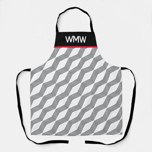 Linear Pattern Monogram Print All Over Apron (Front)