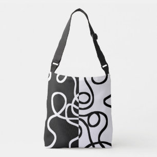Linear Persuasion I: Abstract Black & White Crossbody Bag