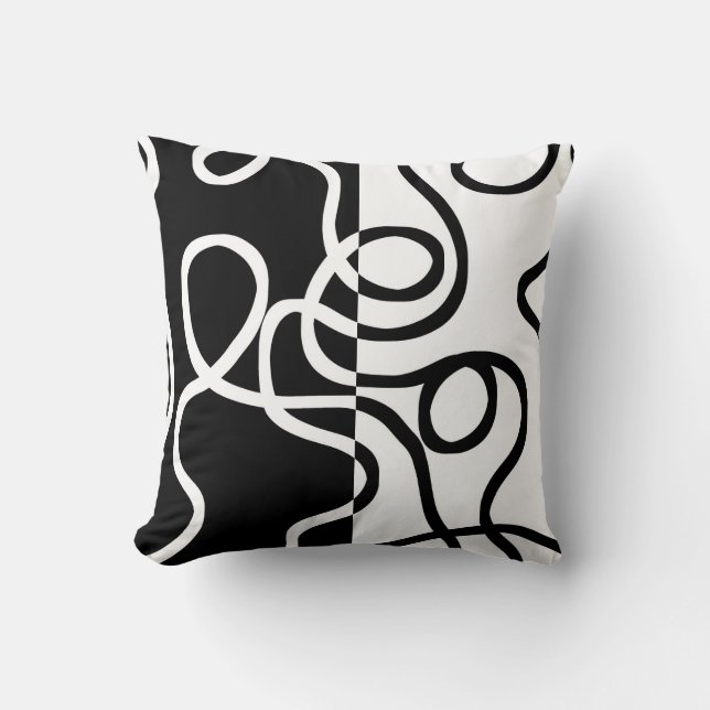 Linear Persuasion I: Abstract Black & White Cushion (Front)