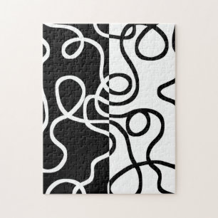Linear Persuasion I: Abstract Black & White Jigsaw Puzzle