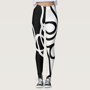 Linear Persuasion I: Abstract Black & White Leggings