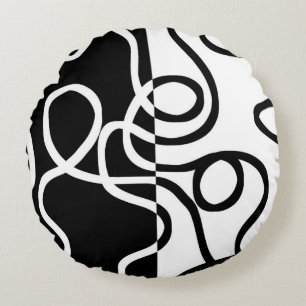 Linear Persuasion I: Abstract Black & White Round Cushion
