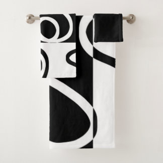 Linear Persuasion II: Abstract Black & White Bath Towel Set