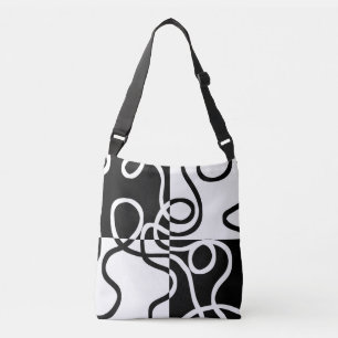 Linear Persuasion II: Abstract Black & White Crossbody Bag