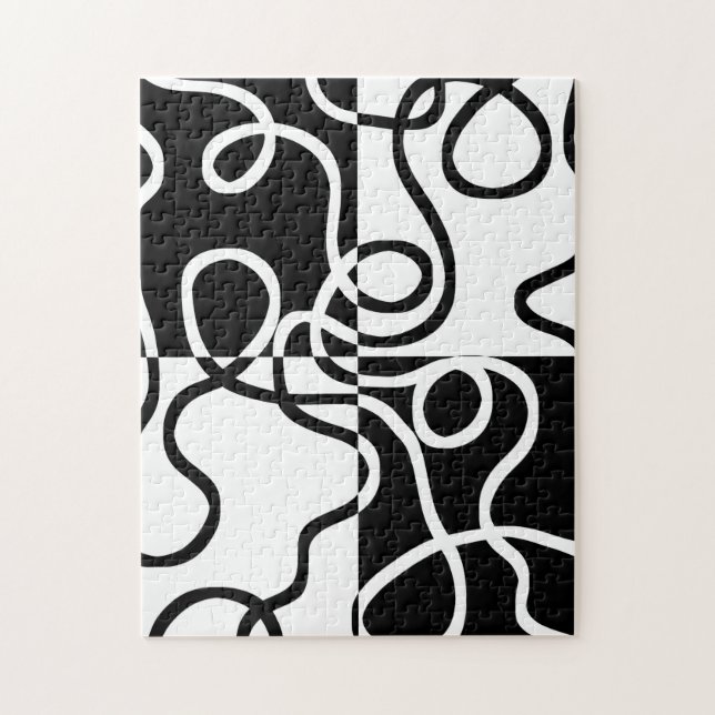 Linear Persuasion II: Abstract Black & White Jigsaw Puzzle (Vertical)
