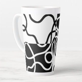 Linear Persuasion II: Abstract Black & White Latte Mug