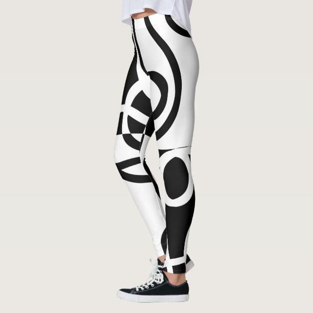 Linear Persuasion II: Abstract Black & White Leggings (Left)