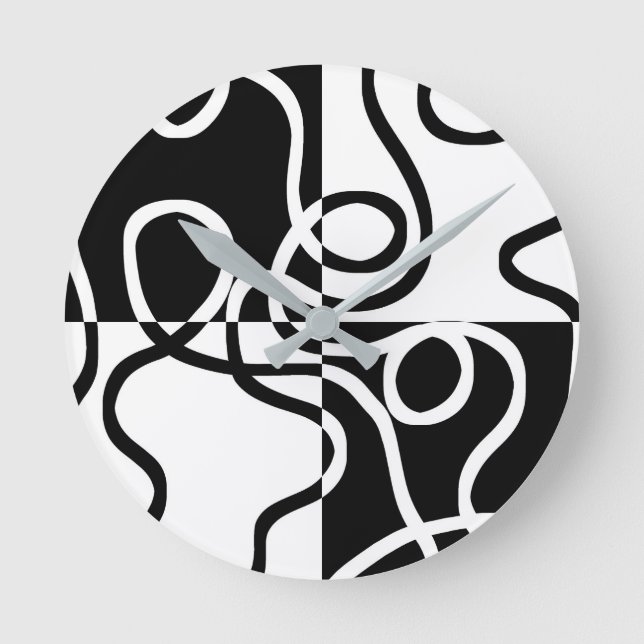 Linear Persuasion II: Abstract Black & White Round Clock (Front)