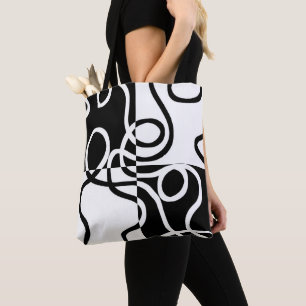 Linear Persuasion II: Abstract Black & White Tote Bag