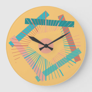 Linear rectangles by Masanser Pixelat Large Clock