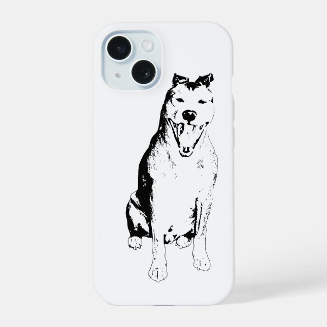Linear Seated Shape iPhone 15 Case (Back)