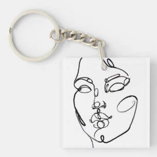 Linear Thoughts - Face Key Ring