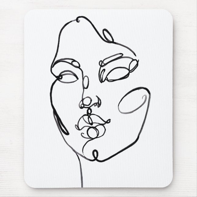 Linear Thoughts - Face Mouse Pad (Front)