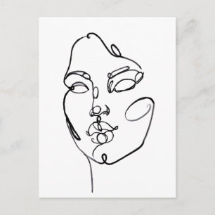 Linear Thoughts - Face Postcard