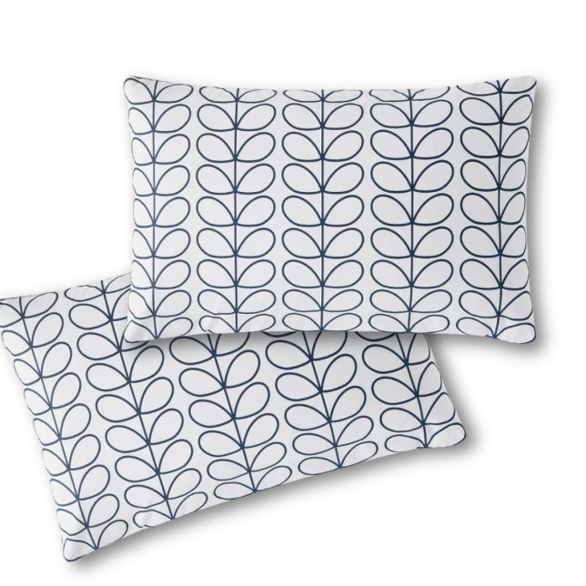 Linear Whale Blue Stem Pattern – Modern Retro Pillowcase (Creator Uploaded)