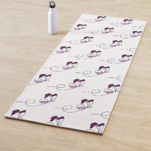 Lineart butterfly purple yoga mat