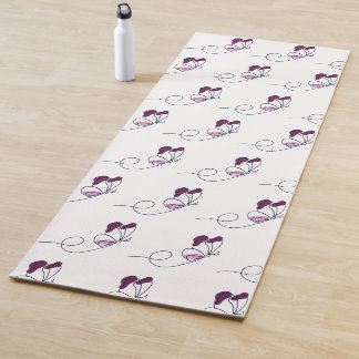 Lineart butterfly purple  yoga mat