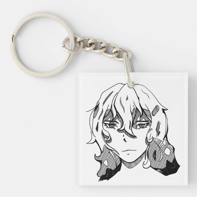 Lineart girl key ring (Front)