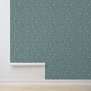 lineart spring flowers pattern wallpaper