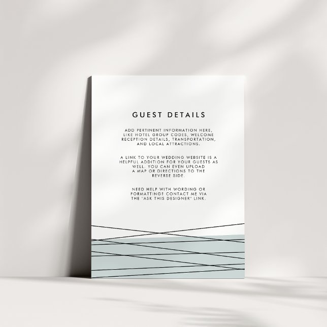 Lineation Wedding Guest Details Card | Greyed Jade (Creator Uploaded)
