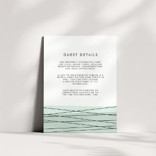 Lineation Wedding Guest Details Card   Sea