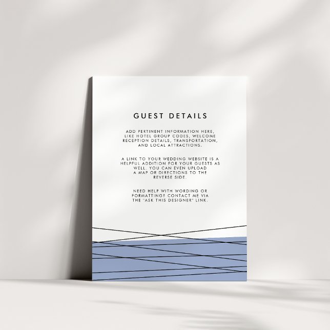 Lineation Wedding Guest Details Card | Steel Blue (Creator Uploaded)