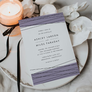 Lineation Wedding Invitation Grey Lilac