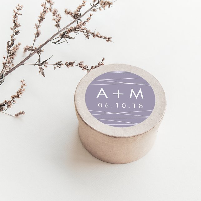 Lineation Wedding Monogram Stickers | Grey Lilac (Creator Uploaded)