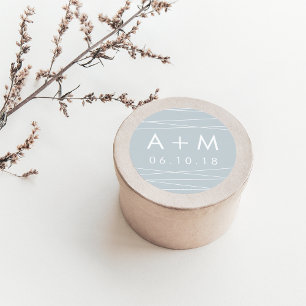 Lineation Wedding Monogram Stickers   Greyed Jade