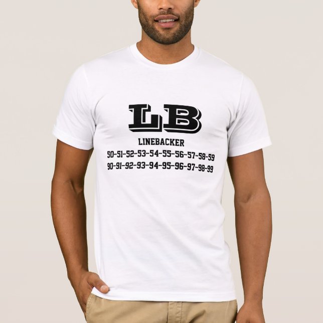 Linebacker Jersey Numbers T-Shirt (Front)
