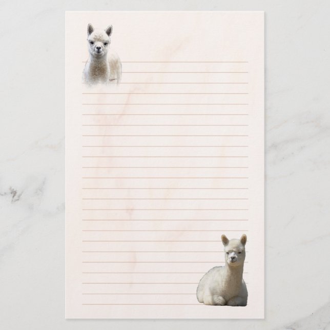 Lined Alpaca Stationery (Front)