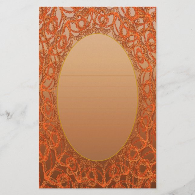 Lined Bronze Gold Lace p2 Stationery Pages (Front)