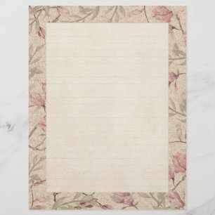 Lined Floral Writing Scrapbook Paper