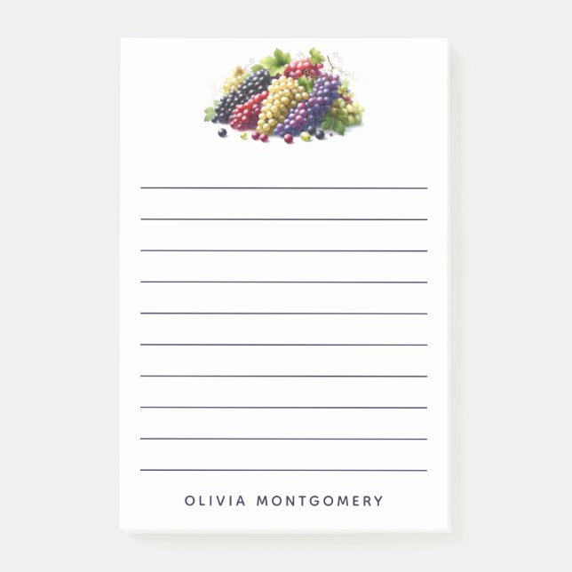 Lined Grape Bunches Post-it Notes (Front)