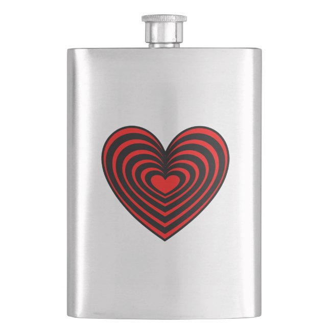 Lined Heart Hip Flask (Front)
