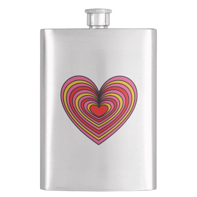 Lined Heart Hip Flask (Front)