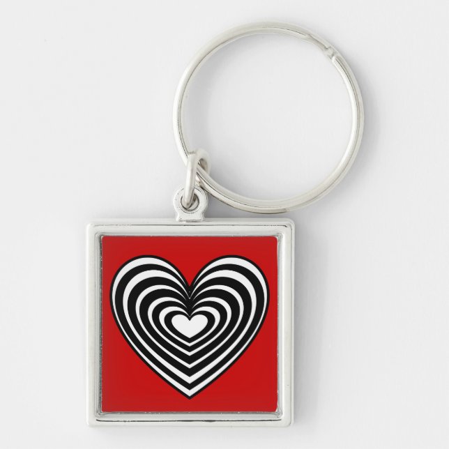 Lined Heart Key Ring (Front)
