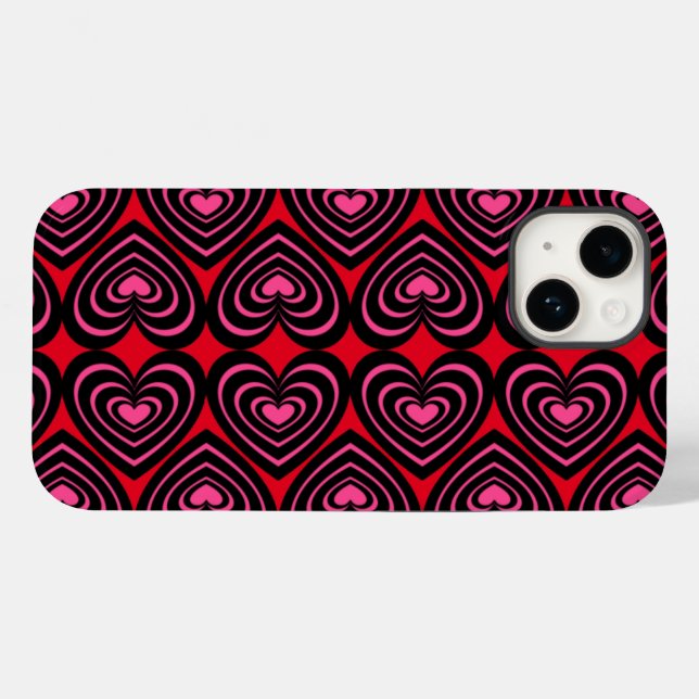 Lined Hearts Case-Mate iPhone Case (Back (Horizontal))