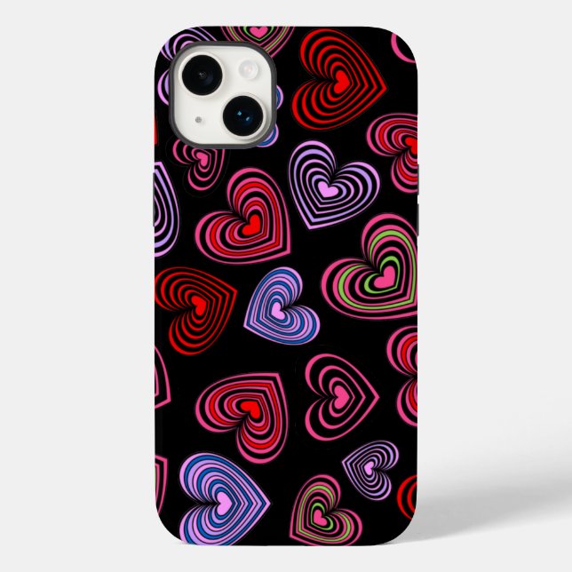 Lined Hearts Case-Mate iPhone Case (Back)