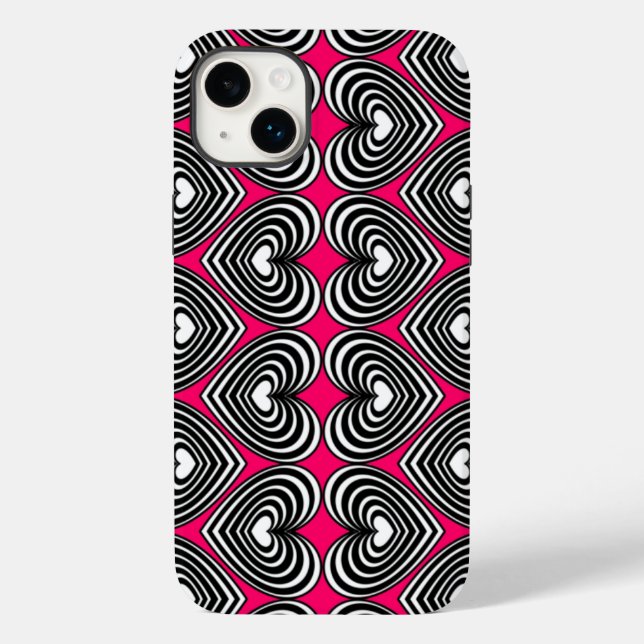 Lined Hearts Case-Mate iPhone Case (Back)