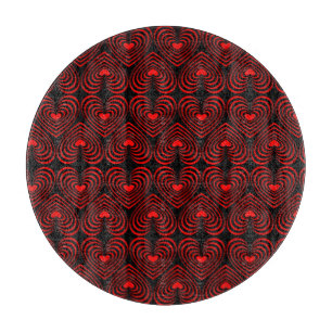 Lined Hearts Cutting Board