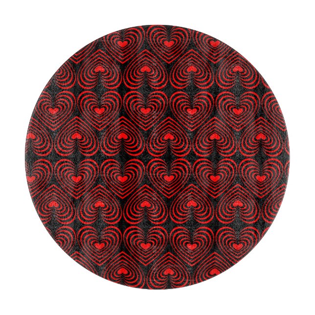 Lined Hearts Cutting Board (Front)