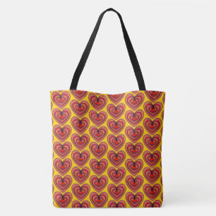 Lined Hearts Tote Bag