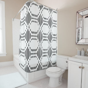 Lined Hexagons Shower Curtain