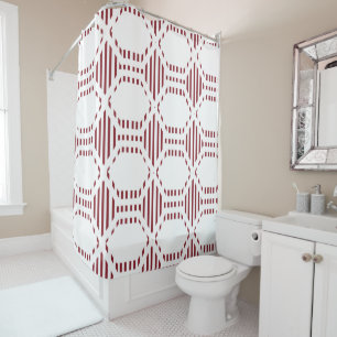 Lined Hexagons  Shower Curtain