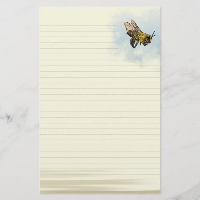 Lined Honey Bee Stationery (Front)