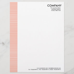 Lined Margin - Brick Red Personalised Letterhead