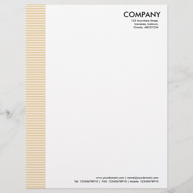 Lined Margin - Gold Customised Letterhead (Front)